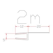 Joint d'étanchéité de douche en 4 pour paroi de 5 mm - AURLANE