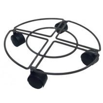 Support métal à roulettes rond Neptune anthracite Ø30cm - POETIC