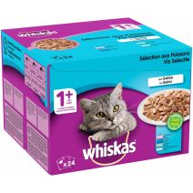 Pâtée pour chat 1+ saveur pêcheur 2.4Kg -  Whiskas 