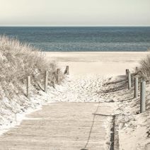 Toile descente vers la plage 30x30cm