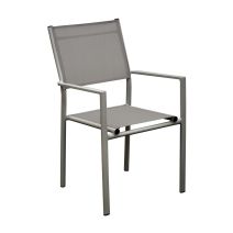 Fauteuil de jardin Théma en aluminim + textilène - taupe - PROLOISIRS