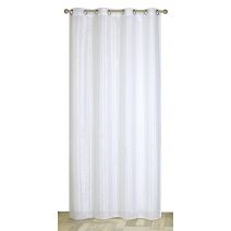 Voilage œillets fils argent blanc 140x240cm - DYLREV