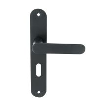 Poignées de porte + plaque Meudon trou de clé noir mat - CHRISLIGNE