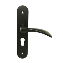 Poignées de porte + plaque Azur cylindre noir mat 165mm - CHRISLIGNE