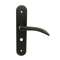 Poignées porte + plaque Azur condamnation noir mat 165mm - CHRISLIGNE