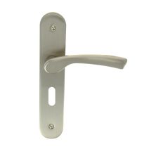 Poignées porte + plaque Océane trou de clé nickel 165mm - CHRISLIGNE