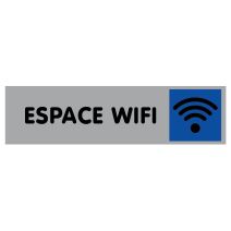Plaquette de porte plexi couleur 170x45 mm  "ESPACE WIFI"