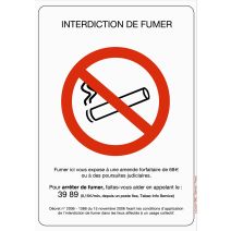 Panneau rigide 148x210mm "Interdit de fumer"