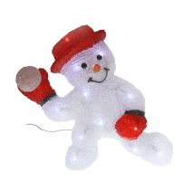 BONHOMME DE NEIGE BOULE DE NEIGE ACRYLIQUE 3D