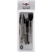 3 Ustensiles Pince Pinceau et Spatule pour plancha - KRAMPOUZ