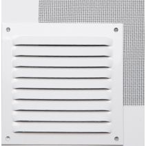Grille aération aluminium blanc à visser 10x10cm