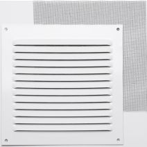 Grille aération aluminium blanc à visser 15x15cm