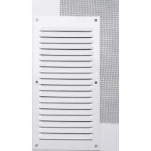 Grille aération aluminium blanc à visser 20x10cm