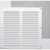 Grille aération aluminium blanc à visser 20x20cm