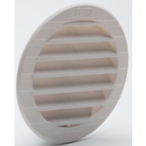 Grille aération +  moustiquaire blanc à encastrer Ø9,4cm
