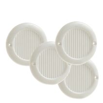 4 grilles d'aération ABS blanc Ø 6,4 cm