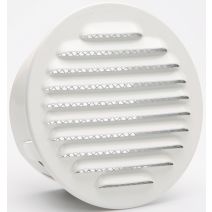 Grille d'aération aluminium blanc à encastrer Ø 11 cm