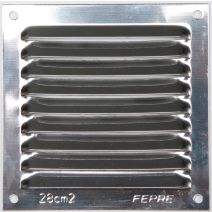 Grille aération inox à visser 10x10cm