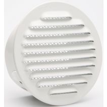 Grille d'aération aluminium blanc à encastrer Ø 15 cm