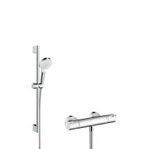 Colonne de douche Crometta Vario + barre 65cm Ecostat 1001 - HANSGROHE