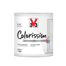 Peinture multisupport Colorissim blanc satin 0,5L - V33