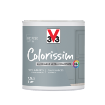 Peinture multisupport Colorissim gris acier satin 0,5L - V33