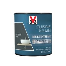 Peinture Cuisine & bain Resist'Extrême Gris fusain satin 0,5L - V33