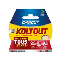 Adhésif Double Face Koltout Extra Large 49mm 2,5m - CYANOLIT