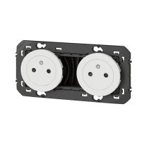 Double prise 2x2p+ba precab blanc Dooxie - LEGRAND