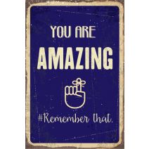 Impression sur verre Glass'Art Plaque rétro You are amazing 30x45cm