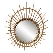 Miroir déco rotin oeil 55x44cm