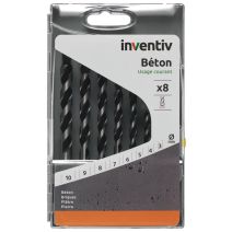 8 forets béton Ø3-4-5-6-7-8-9-10 mm - INVENTIV