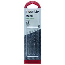 Coffret 5 forets métaux Ø1-1.5-2-2.5-3 mm - INVENTIV