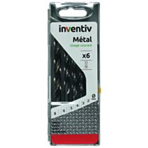 Coffret 6 forets métaux Ø2-3-4-5-6-8 mm - INVENTIV