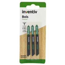 3 lames de scie sauteuse T bois EP2-15 mm- INVENTIV
