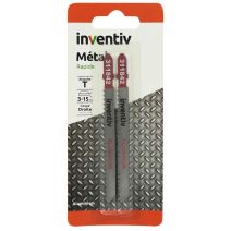 2 lames scie sauteuse T aluminium CP3-15 mm - INVENTIV
