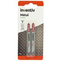 2 lames T métal inox CP 1/3 mm - INVENTIV