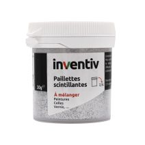 Paillettes scintillantes argent 30g - INVENTIV