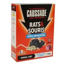 Appât Rats/Souris blocs forte infestation 10x30gr - CAUSSADE 