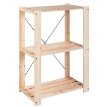 Etagère Rangement Bois Massif Robuste 111x76,7x43cm