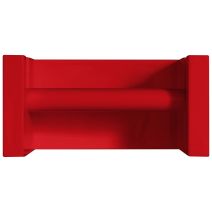Porte-papier Toilette Rectangle Bois FSC Rouge  - INVENTIV