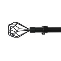Kit extensible de barre à rideau noir 120/210cm diamètre 16/19 - INVENTIV