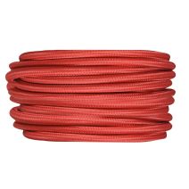 Câble tissu rouge 3m - TIBELEC 