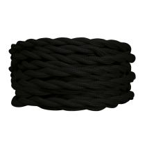 TIBELEC 2 câbles tissu torsadés noir 3m