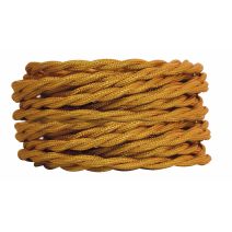 2 câbles tissu torsadés or antique 3m - TIBELEC 