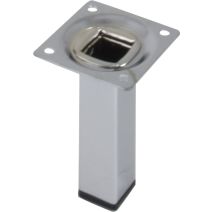 Pied métal carré sans verin  chro H.100 25x25 - BAR PLUS