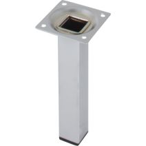 Pied métal carré sans verin  chro H.150 25x2 - BAR PLUS