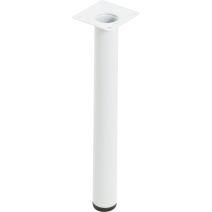 Pied metallique cylindrique sans verin blanc H.250 ∅30 - BAR PLUS