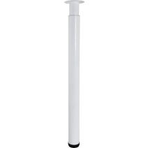 Pied métal cylindrique réglable blanc H.705-1100 ∅60 - BAR PLUS 