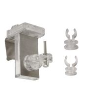 2 supports plastique Clip'vit+ à clipser pour tringle de vitrage "3 en 1" translucide façade chrome MOBOIS